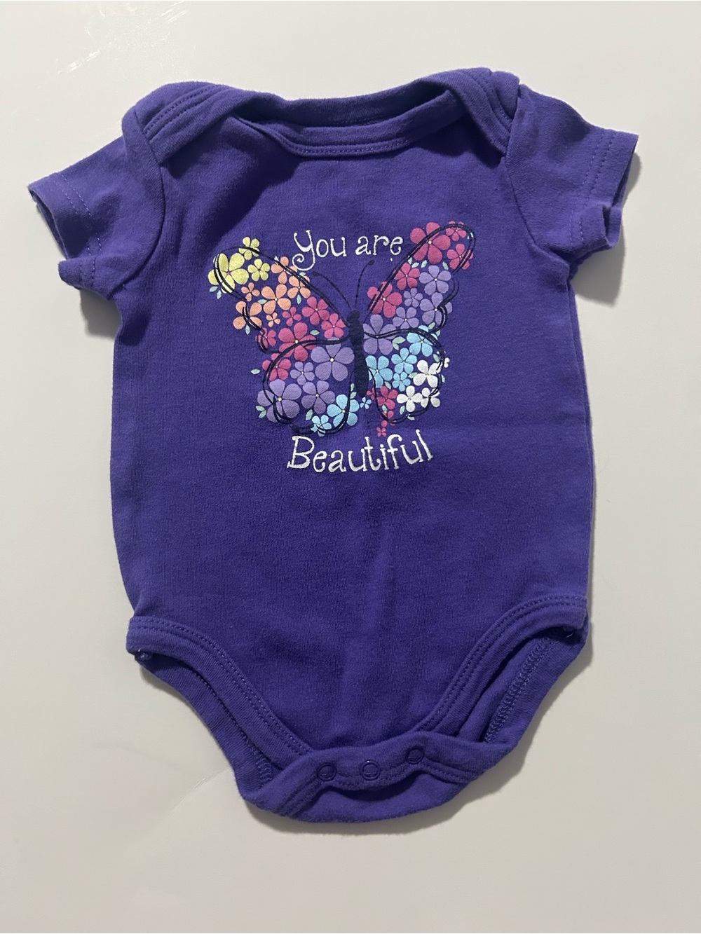 🍼5/$20🍼Purple Butterfly 'You Are Beautiful' Baby Bodysuit